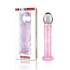 Фалоімітатор LoveToy Glass Romance, 17 см (рожевий)
