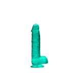 RealRock Crystal Clear 6" - Dildo, Zielony, 17 cm