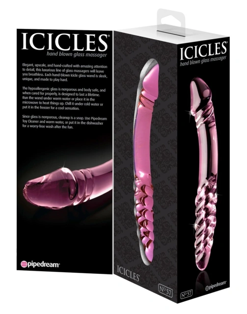 Pipedream Icicles Model 57 - Dwustronny dildo B, Różowy, 23 cm