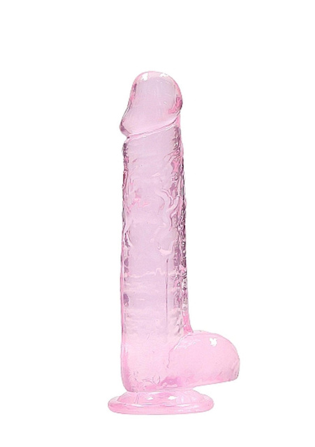 RealRock Crystal Clear - Dildo, Różowy, 21 cm
