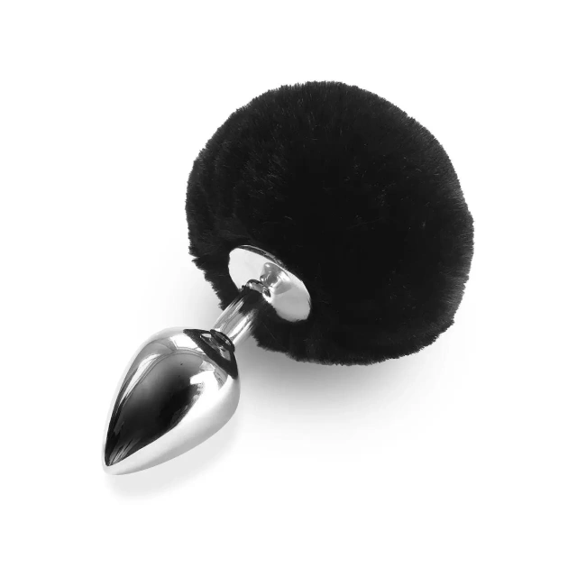 Lovetoy Pompon Metal Plug Small - Korek analny, Czarny, 7 cm, S