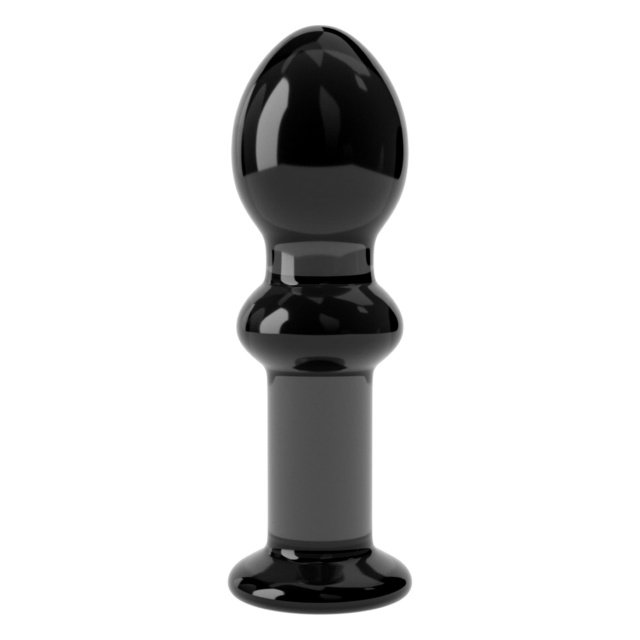 Lovetoy Glass Romance 4.5" - Korek analny, Czarny, 11.5 cm