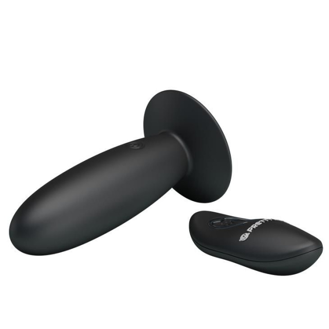 Pretty Love Remote Control Vibrating - Korek analny, Czarny, 11 cm
