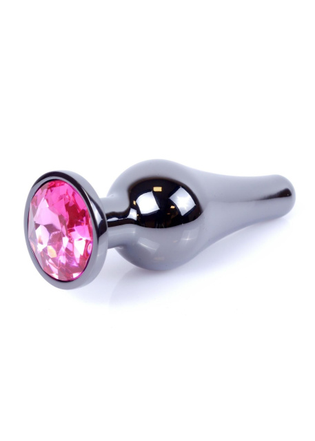 MyLove Jewellery Dark Silver Butt Plug - Korek analny, Różowy, 9.5 cm