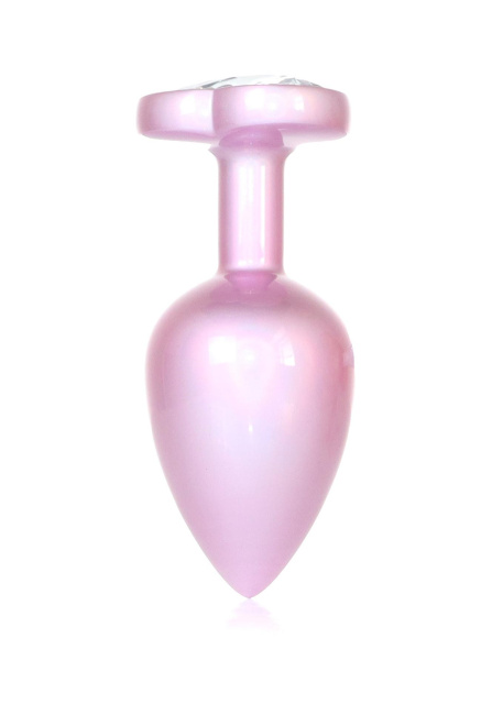 B - Series HeavyFun Jewellery Pearl Pink Heart Plug - Korek analny, Przezroczysty, 7 cm, S