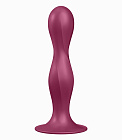 Фаллоимитатор Satisfyer Double Ball-R, 17.7 см (бордовый)