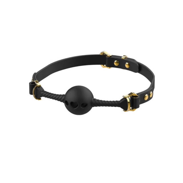 UPKO Breathable Mouth Gag - Knebel z kulką, Czarny, 57 cm