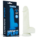 Неоновый фаллоимитатор LoveToy Lumino Play, 20,9 см (голубой)
