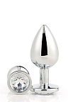 Анальна пробка Gleaming Love Silver Plug Medium, 8.3 см (прозорий)