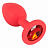 Анальная пробка с кристаллом Colorful Joy Jewel Red Plug Small, 7,2 см (красный)