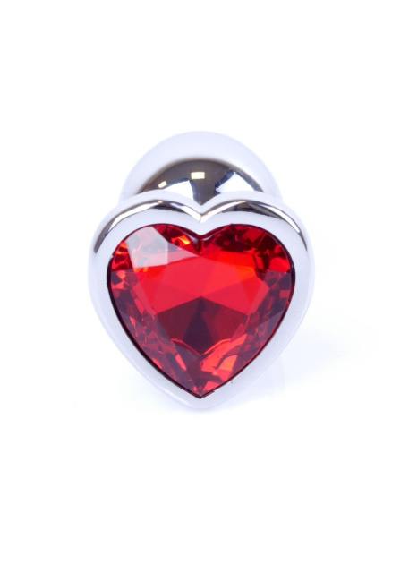 MyLove Jewellery Silver Heart Plug - Korek analny, Czerwony, 7 cm