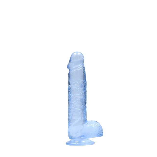 RealRock Crystal Clear 6" - Dildo, Niebieski, 17 cm