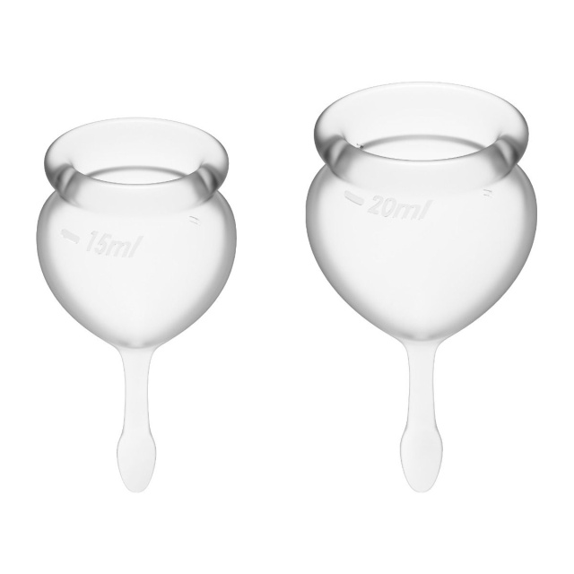 Kubeczki menstruacyjne Satisfyer Feel Good, 2 szt (przezroczysty)