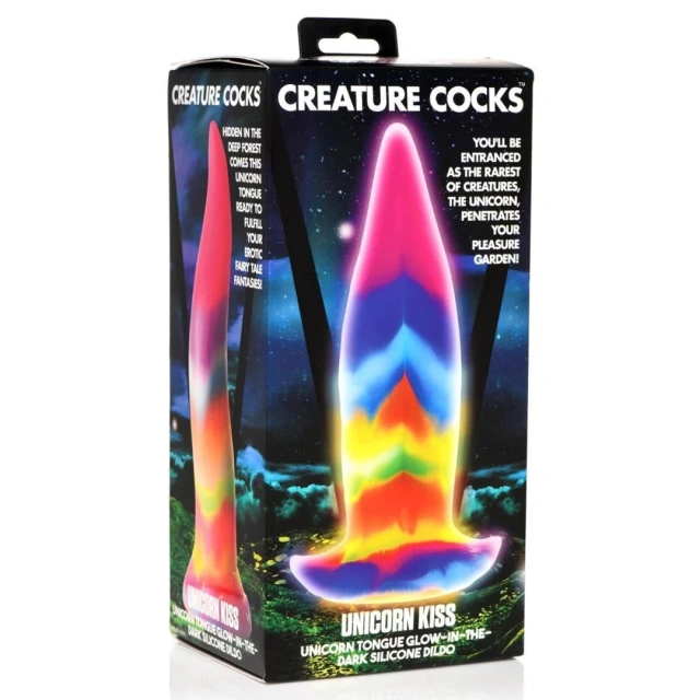 XR Brands Unicorn Kiss Glow-In-The-Dark - Dildo, Multi, 21, 3 cm