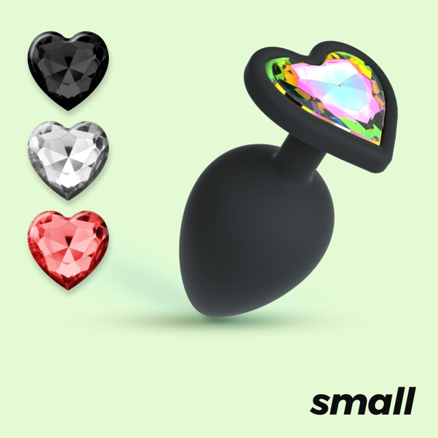 Crushious Cuore Small - Korek analny, Czarny, 7 cm, S