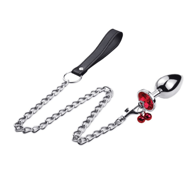 CLARA MORGANE PRO My Little Leash Plug Small Red - Korek analny, Czerwony, 6.8 cm