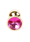 Анальная пробка с кристалом B - Series HeavyFun Plug-Jewellery, 7 см (розовый)