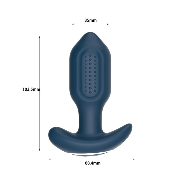 B - Series Lyla Victoria - Korek analny, Niebieski, 10.3 cm