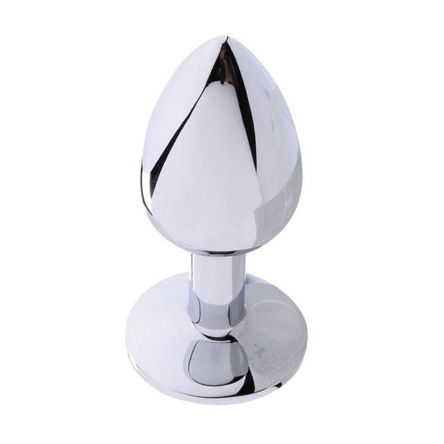 Secret Play Metal Butt Plug Blue L - Korek analny z kryształkiem, Niebieski, 9.5 cm
