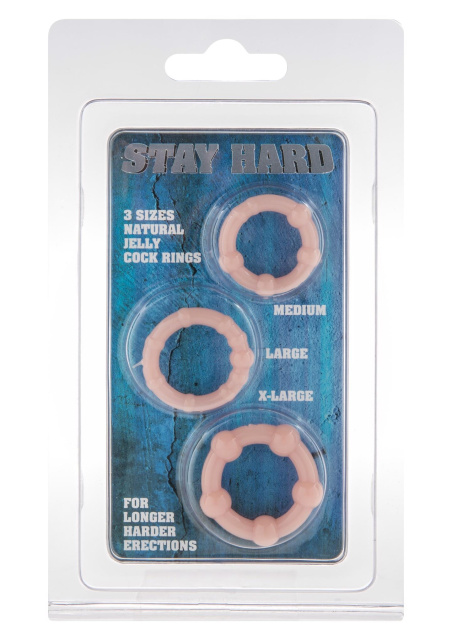 Набор эрекционных колец Scala Selection Stay Hard - Three Rings, 3 шт (телесный)