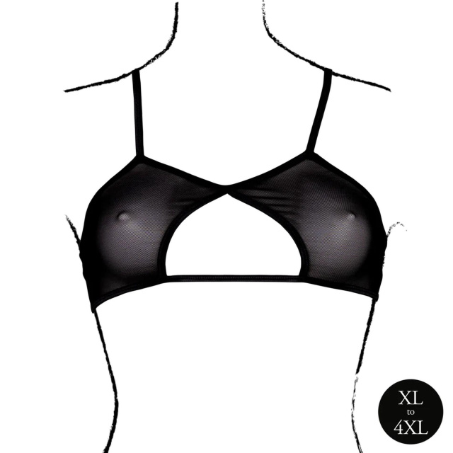 Бюстгальтер Le Désir Keyhole Mesh Bra, Plus Size (черный)