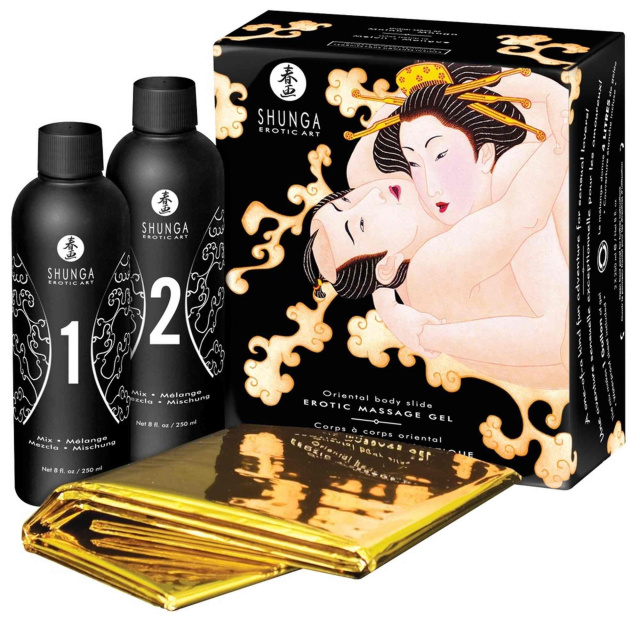 Набір для еротичного масажу Shunga Oriental Body-to-Body диня і манго, 500 мл