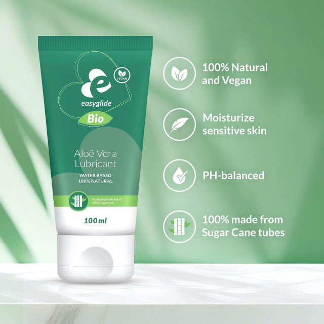 EasyGlide Bio & Natural Aloe Vera - Lubrykant na bazie wody, Bezzapachowy, 100 ml