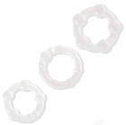 Zestaw pierścieni erekcyjnych LoveToy Triple Beaded Ring Set, 3 szt (przezroczysty)
