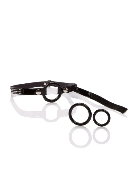 CalExotics Open Ring Gag - Knebel z kulką, Czarny, 81.2 cm