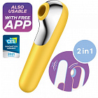 Bezdotykowy stymulator łechtaczki z wibracjami Satisfyer Dual Love (żółty)