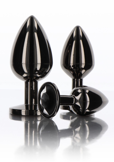 Taboom Butt Plug With Diamond Jewel L - Korek analny, Czarny, 9.5 cm