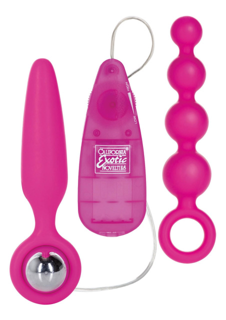 Набір анальних стимуляторів CalExotic Booty Call Booty Vibro Kit, 2 шт (рожевий)