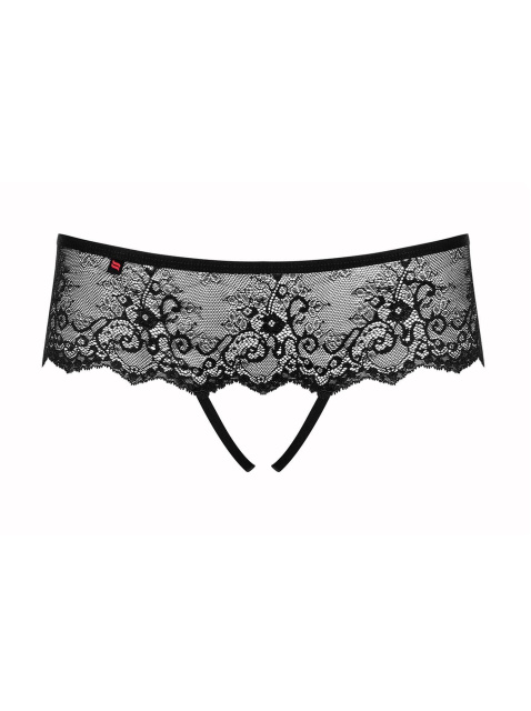 Эротические трусики Obsessive Merossa otwarte, S/M (черный)