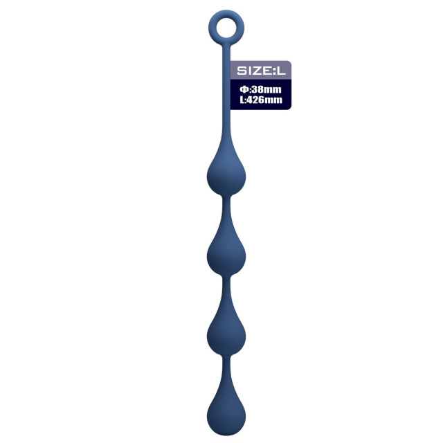 Mr. Play Waterdrop Anal Balls - Łańcuszek analny, Niebieski, 42.6 cm