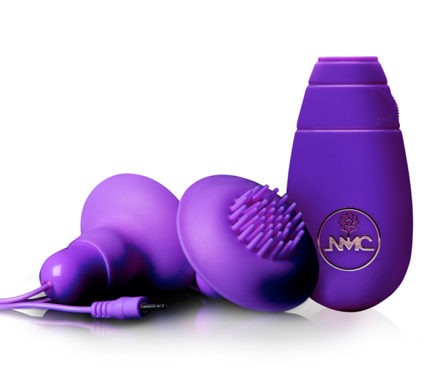 Помпа для сосків з вібрацією Orion Double Double Nipple and Clitoris Stimulators, 7 см (фіолетовий)