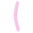 Двухсторонний фаллоимитатор RealRock Crystal Clear Double Dildo 13'', 34 см (розовый)