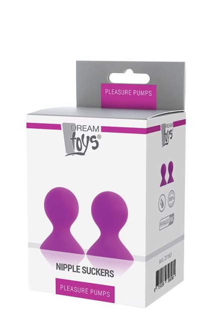 Dream Toys Lit-Up Silicone Nipple Suckers Pleasure Pumps - Pompki do sutek, Różowy, 7 cm