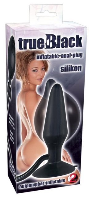 Анальна пробка True Black Inflatable Anal Plug, 15 см (чорний)