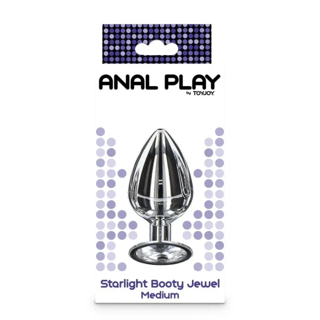 TOYJOY Starlight Booty Jewel Medium - Korek analny, Srebro, 8 cm, M
