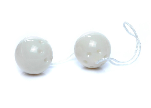 Boss Series Duo Balls - Kulki gejszy, Biały, 21 cm