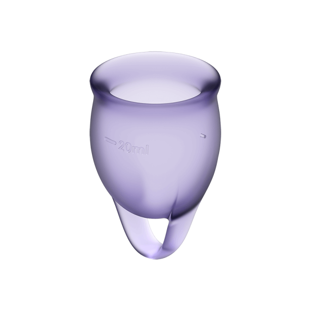 Satisfyer Feel Confident Menstrual Cup - Kubeczek menstruacyjny, Fioletowy, 18 cm, 20 ml