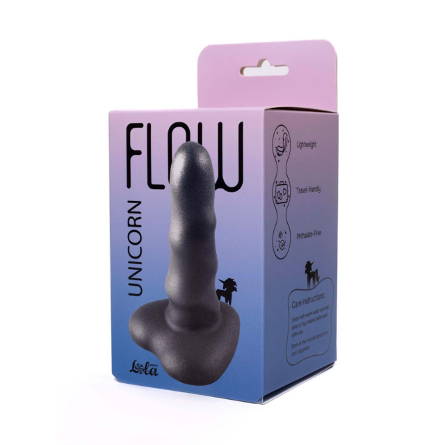 Lola Games Flow Unicorn Mini - Dildo, Czarny, 12.5 cm