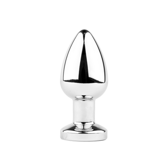 B - Series HeavyFun Metal Butt Plug M - Korek analny, Srebro, 7.9 cm, M