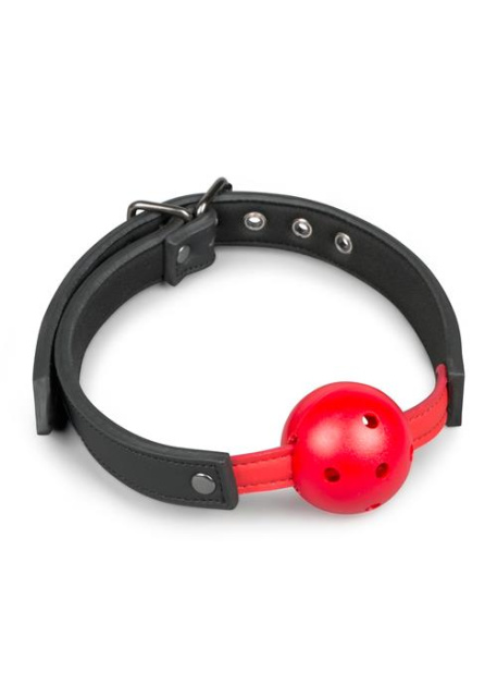 Easytoys Ball Gag Plastic Gag With Air Holes - Knebel z kulką, Czerwony, 61.5 cm