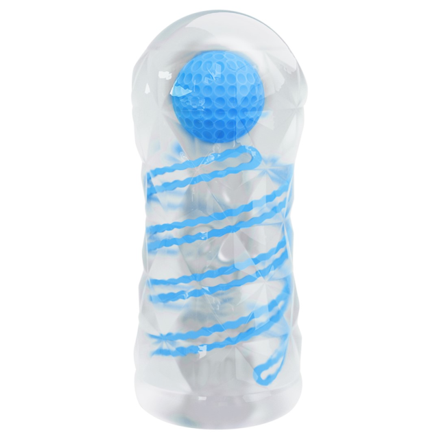 Pretty Love Transparent Spiral - Masturbator, Niebieski, 15 cm