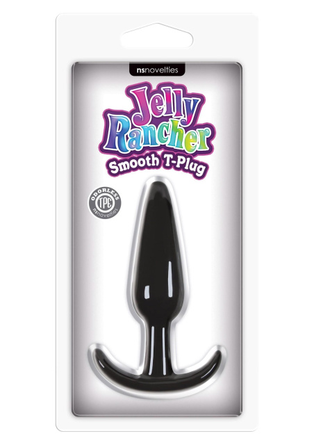 NS Novelties Jelly Rancher T-Plug Smooth - Korek analny, Czarny, 10, 9 cm