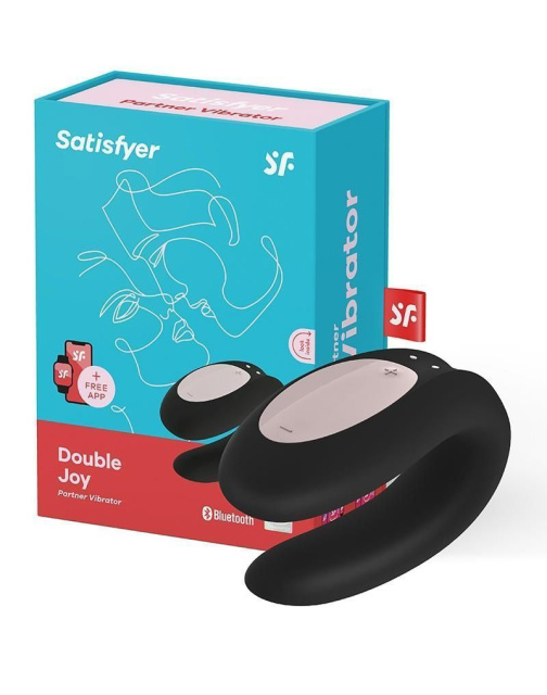 Wibrator dla par Satisfyer Double Joy, 9 cm (czarny)