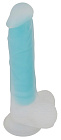 Dildo Glow in the Dark Silicone Dildo, 20.5 cm (niebieski)