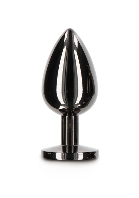 Taboom Butt Plug With Diamond Jewel L - Korek analny, Czarny, 9.5 cm