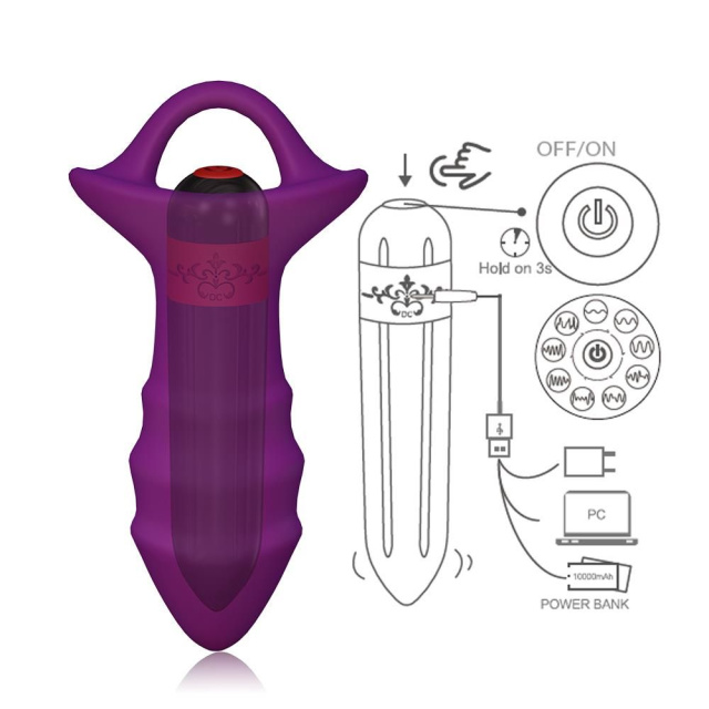 B - Series Joy Kylin - Korek analny, Fioletowy, 11.3 cm
